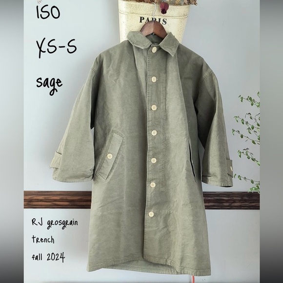 Rudy Jude Jackets & Blazers - ISO Rudy Jude Sage Grosgrain Trench